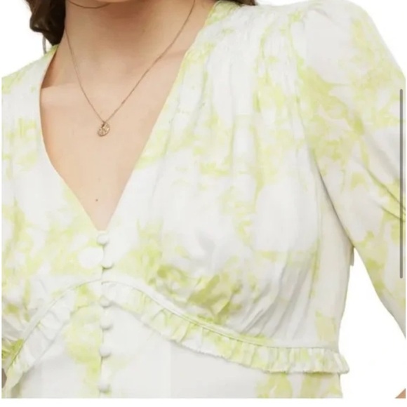 All Saints Demi Marais Dress Citrus Yellow Cocktail Dress 8 - Picture 5 of 9